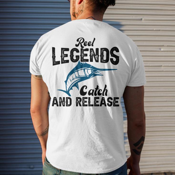 Loving Fish Reel Legends Catch And Release Men's Crewneck Short Sleeve Back Print T-shirt Gifts for Him