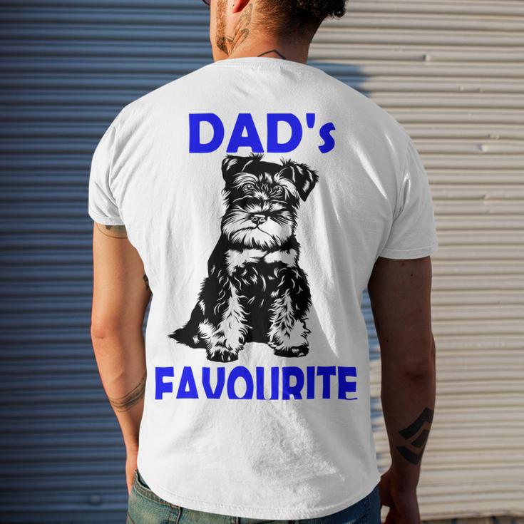 Miniature Schnauzer At Home Dads Favourite Multi Tasking Dog Men's Crewneck Short Sleeve Back Print T-shirt Gifts for Him