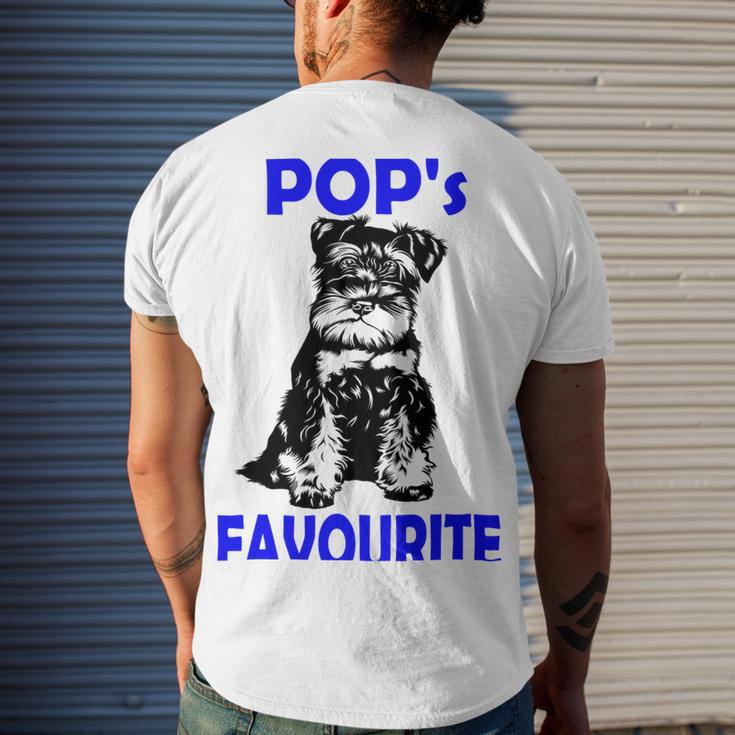 Miniature Schnauzer At Home Pops Favourite Multi Tasking Dog Men's Crewneck Short Sleeve Back Print T-shirt Gifts for Him