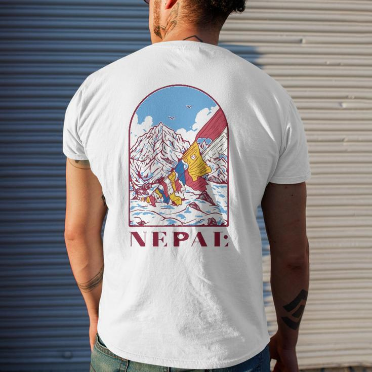 Nepal Himalayan Mountain Prayer Flags Men's Back Print T-shirt Gifts for Him