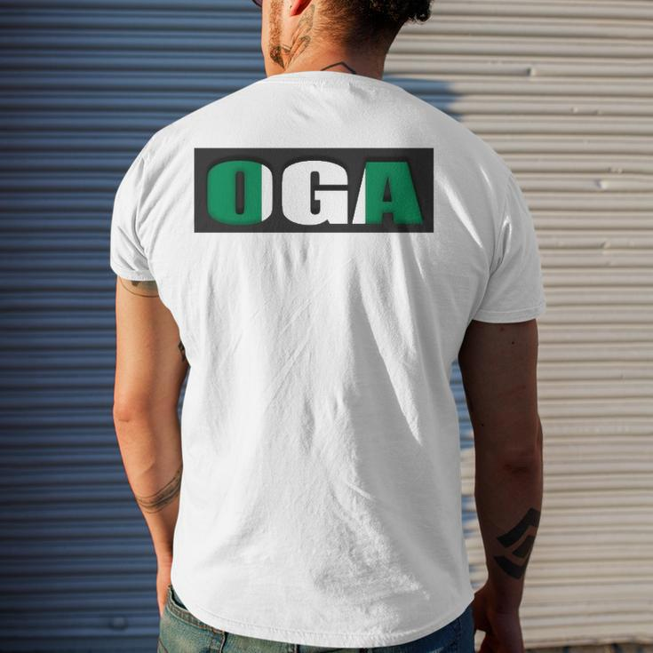 Oga Nigeria Slogan Nigerian Naija Nigeria Flag Men's Back Print T-shirt Gifts for Him