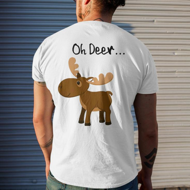 Oh Deer Cute Deer Save Wildlife Men's Back Print T-shirt Gifts for Him