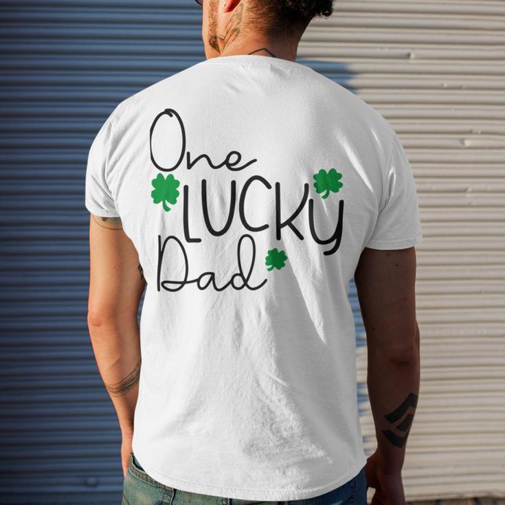 One Lucky Dad Funny St Patrick Day Men's Crewneck Short Sleeve Back Print T-shirt Gifts for Him