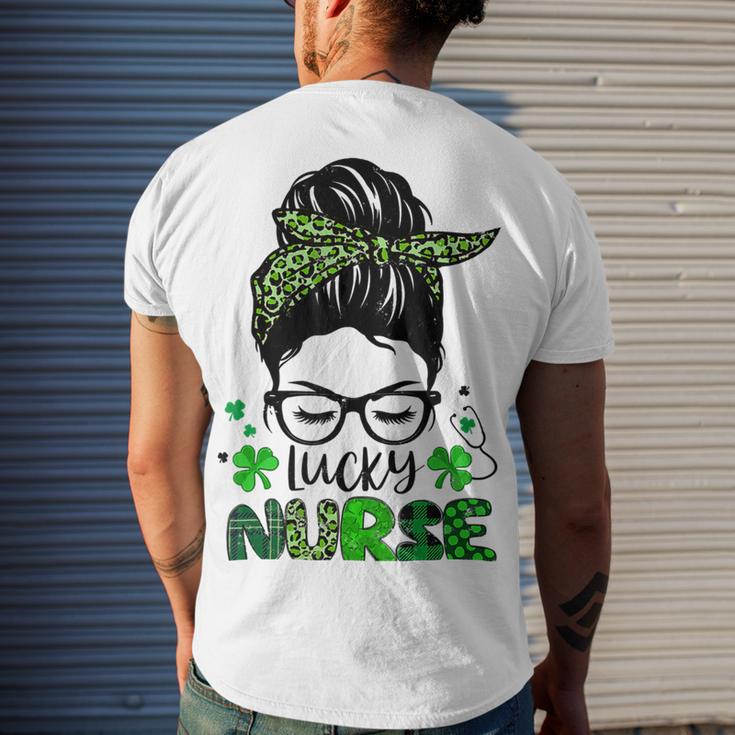 One Lucky Nurse St Patricks Day For Women Funny Nurse Men's Crewneck Short Sleeve Back Print T-shirt Gifts for Him