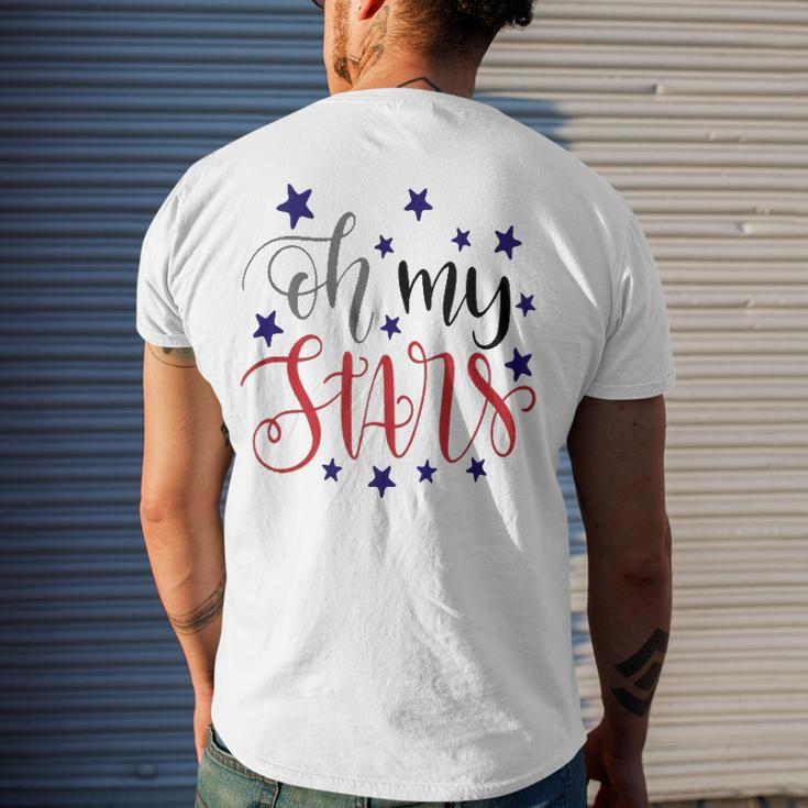 Patriotic Mom July 4Th America Usa Oh My Stars Women Men's Back Print T-shirt Gifts for Him