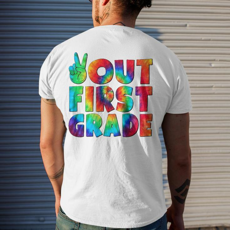 Peace Out First 1St Grade Graduation Last Day Of School Men's Back Print T-shirt Gifts for Him