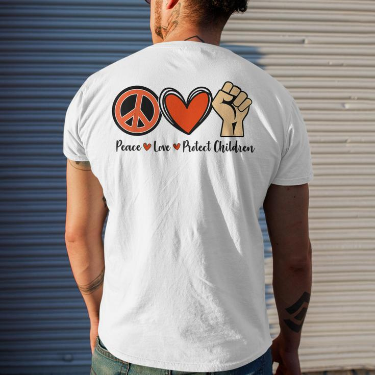 Protect Our Kids End Guns Violence Wear Orange Peace Sign Men's Back Print T-shirt Gifts for Him