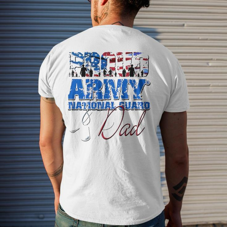 Proud Army National Guard Dad Usa Flag Fathers Day Men's Back Print T-shirt Gifts for Him