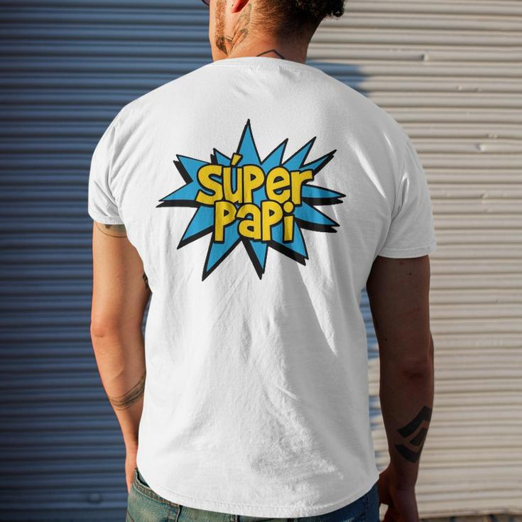 Super Papi Comic Book Superhero Spanish Dad Graphic Men's Back Print T-shirt Gifts for Him