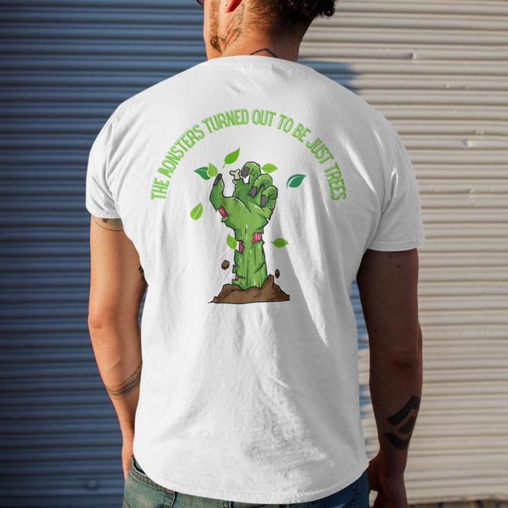 The Monsters Turned Out To Be Just Trees Hand Monster Men's Crewneck Short Sleeve Back Print T-shirt Gifts for Him