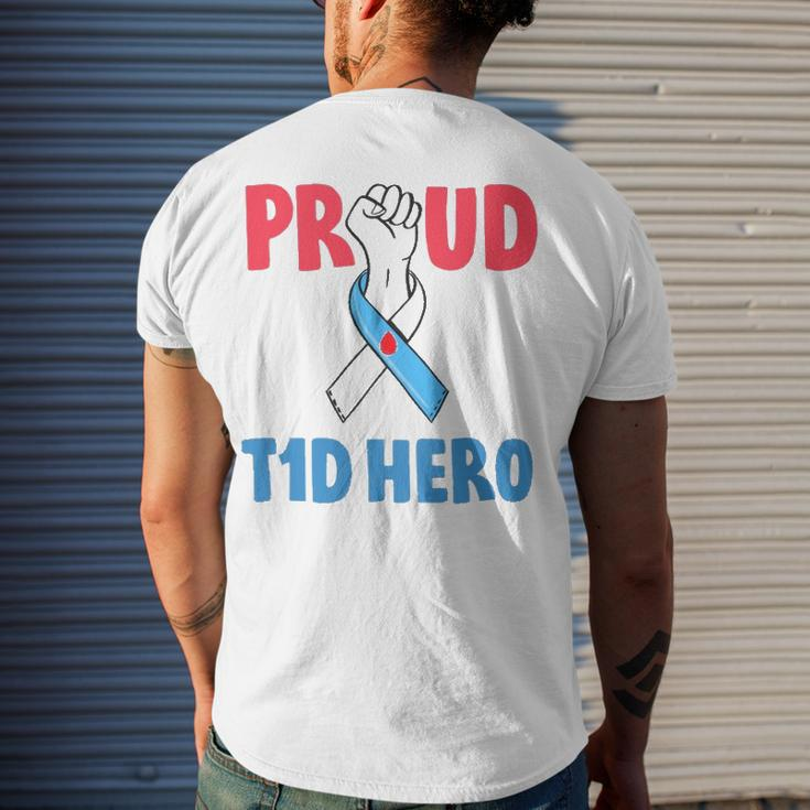 Type 1 Diabetes Awareness Proud Dad T1d Hero Diabetes Dad Men's Back Print T-shirt Gifts for Him