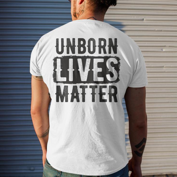 Unborn Lives Matter Men's Crewneck Short Sleeve Back Print T-shirt Gifts for Him