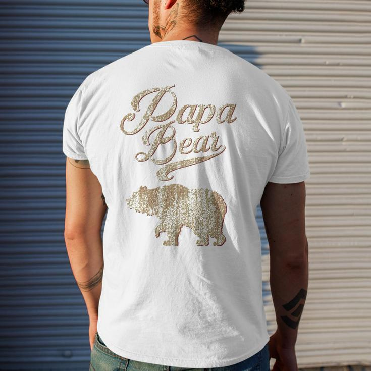 Vintage Papa Bear Dad Fathers Day Father Tee Men's Back Print T-shirt Gifts for Him