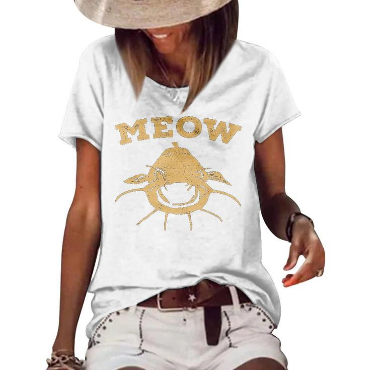 Catfish Fishing Fisherman Meow Catfish V2 Women's Short Sleeve Loose T-shirt