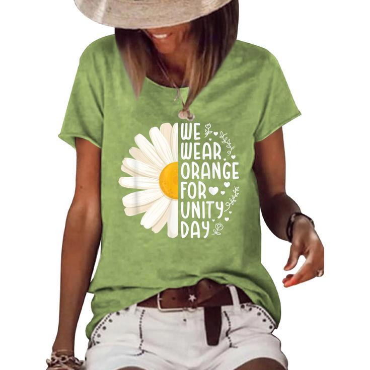 Unity Day Orange We Wear Orange For Unity Day Daisy Flower Women's Loose T-shirt