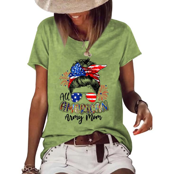 All American Army Mom 4Th Of July V2 Women's Loose T-shirt
