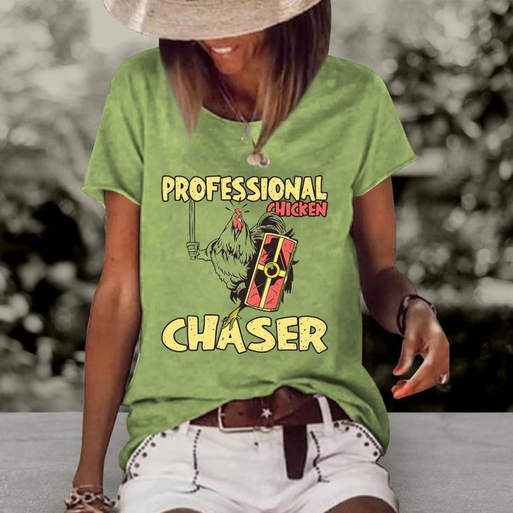 Chicken Farmer Professional Chicken Chaser Women's Short Sleeve Loose T-shirt
