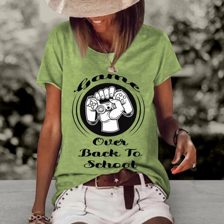 Game Over Back To School Women's Short Sleeve Loose T-shirt