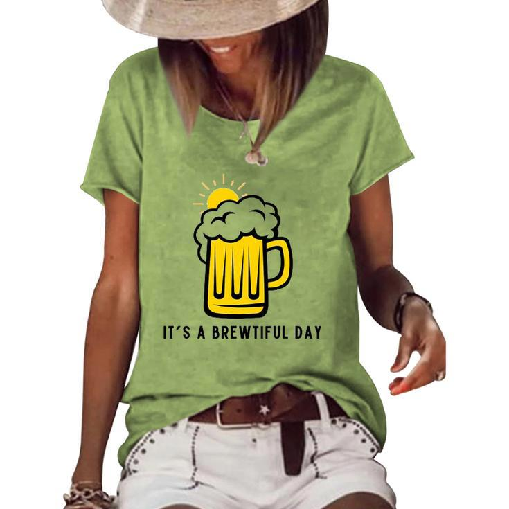 Its A Brewtiful Day Beer Mug Women's Short Sleeve Loose T-shirt