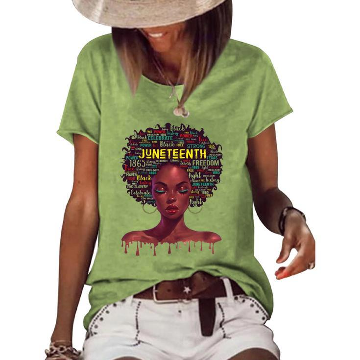 Juneteenth S For Women Afro Beautiful Black Pride 2022 African American Women's Short Sleeve Loose T-shirt