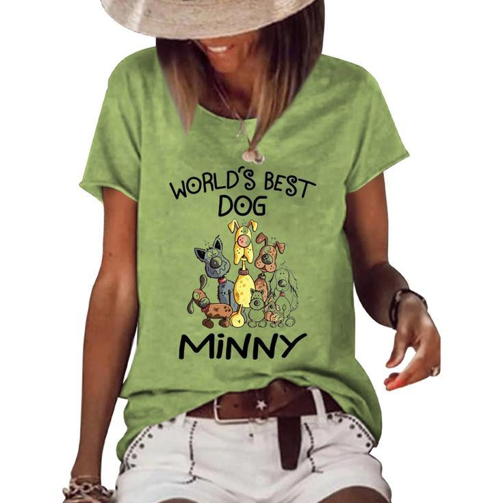 Minny Grandma Worlds Best Dog Minny Women's Loose T-shirt