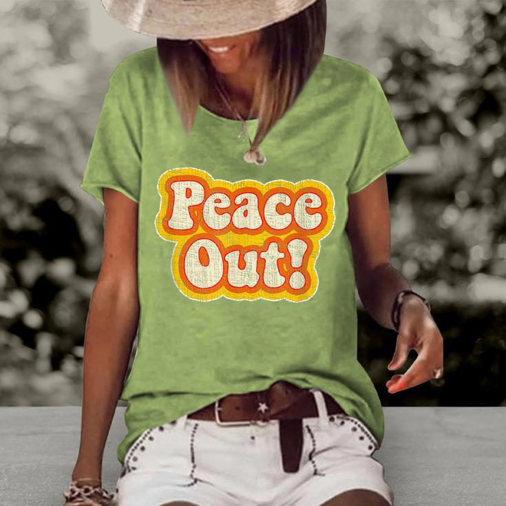 Peace Out Vintage 1970S Men Women Kids Women's Loose T-shirt