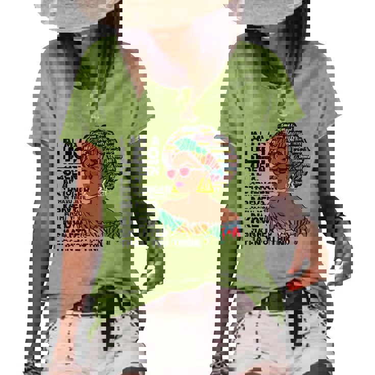 Proud Afro Leo Queen July August Birthday Leo Zodiac Sign Women's Loose T-shirt