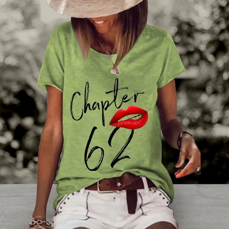Womens 62 Years Old 62Nd Birthday Women Chapter 62 Happy Birthday Women's Short Sleeve Loose T-shirt