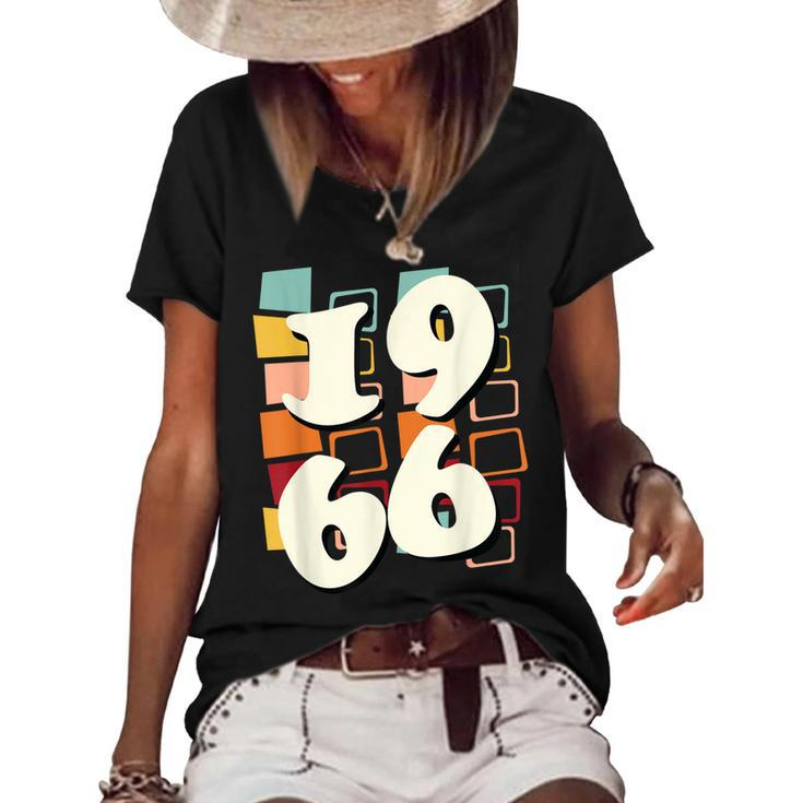 1966 Birthday 60S 1960S Sixties Hippy Retro Style Fun  V2 Women's Short Sleeve Loose T-shirt