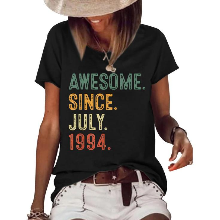 28 Yr Old 28Th Birthday Decorations Awesome Since July 1994  Women's Short Sleeve Loose T-shirt