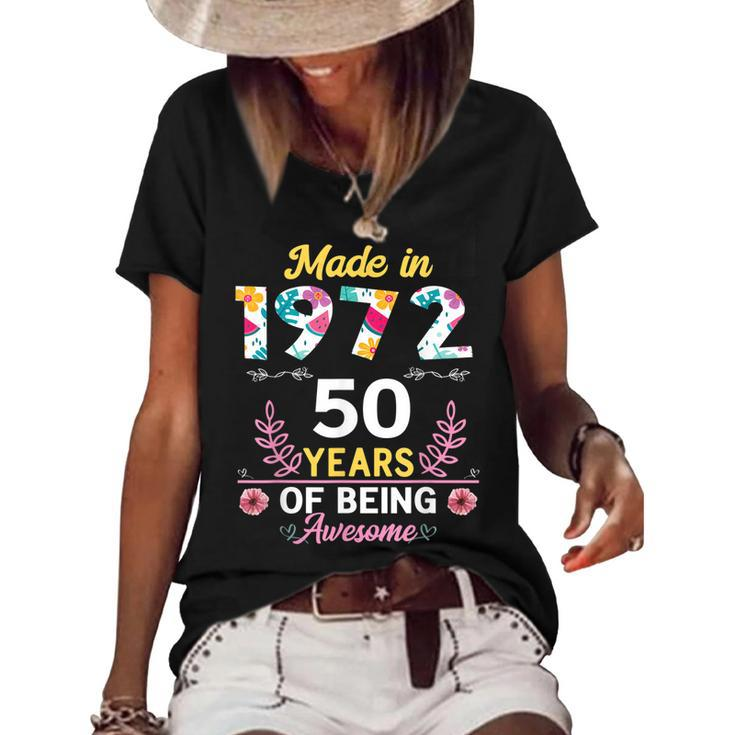 50 Years Old Gifts 50Th Birthday Born In 1972 Women Girls  V3 Women's Short Sleeve Loose T-shirt