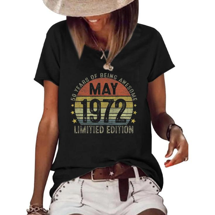 50 Years Old Gifts May 1972 Limited Edition 50Th Birthday Women's Short Sleeve Loose T-shirt