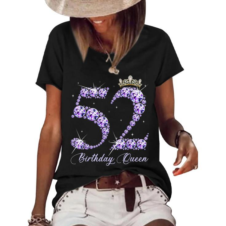 52 Year Old Its My 52Nd Birthday Queen Diamond Heels Crown  Women's Short Sleeve Loose T-shirt