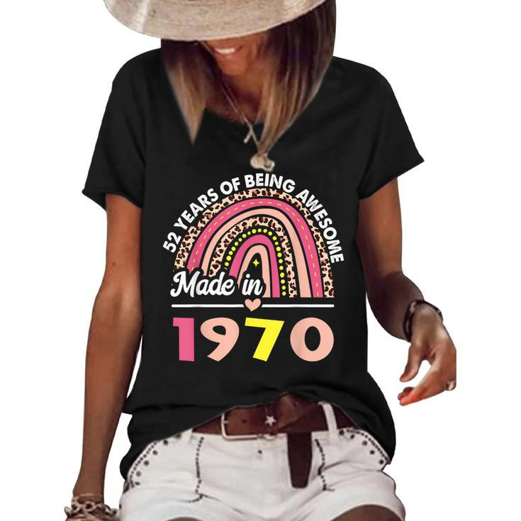 52 Years Old Gifts 52Nd Birthday Born In 1970 Women Girls  Women's Short Sleeve Loose T-shirt