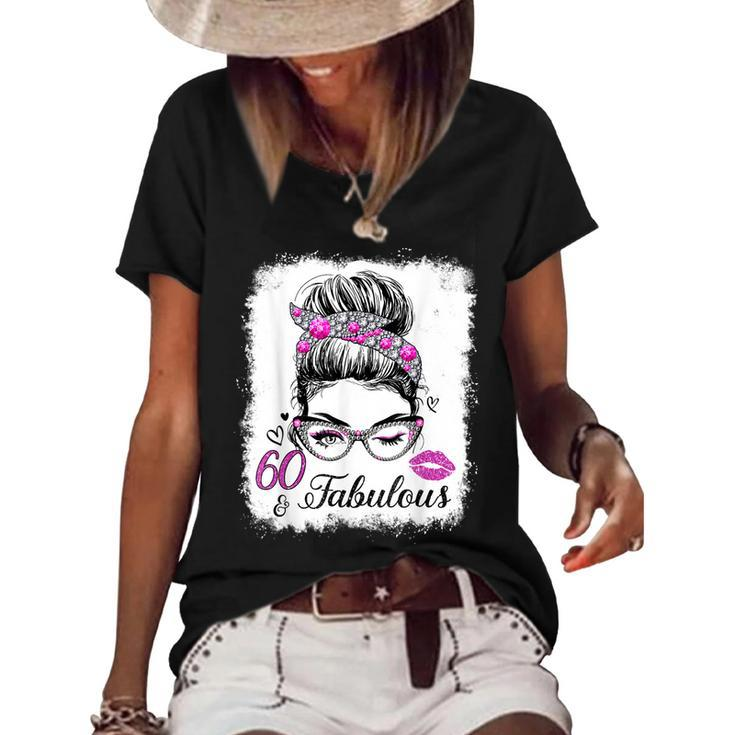 60 & Fabulous Since 1962 Birthday Queen 60 Years Old Diamond  Women's Short Sleeve Loose T-shirt