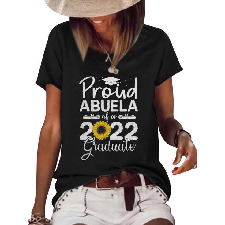 Abuela Of A 2022 Graduate Sunflower Graphic Graduation Women's Short Sleeve Loose T-shirt