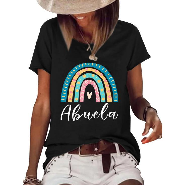 Abuela Rainbow Gifts For Women Family Matching Birthday Women's Short Sleeve Loose T-shirt