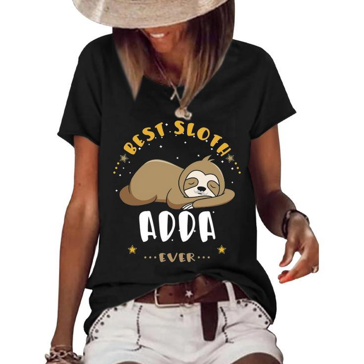 Adda Grandpa Gift   Best Sloth Adda Ever Women's Short Sleeve Loose T-shirt