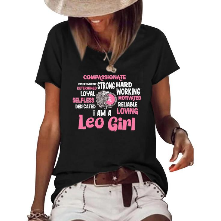 As A Leo Girl Birthday Astrology Zodiac Sign Women Leo Women's Short Sleeve Loose T-shirt