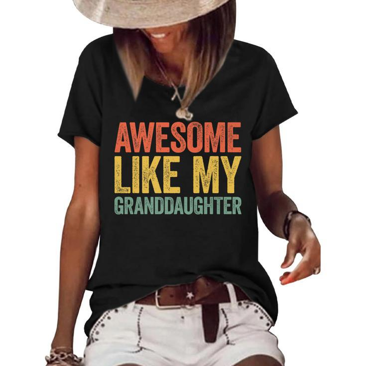Awesome Like My Granddaughter  Parents Day    V2 Women's Short Sleeve Loose T-shirt