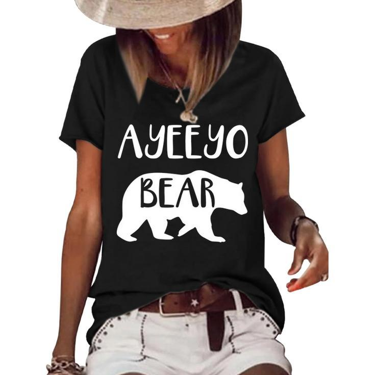 Ayeeyo Grandma Gift   Ayeeyo Bear Women's Short Sleeve Loose T-shirt