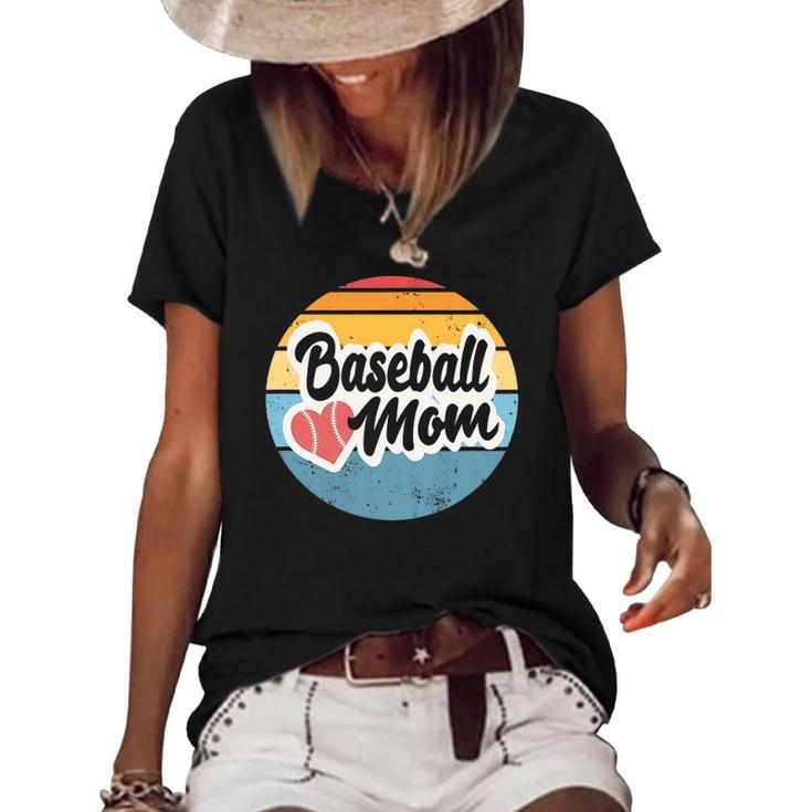 Baseball Mom Vintage Retro - Gift For Mother Women's Short Sleeve Loose T-shirt