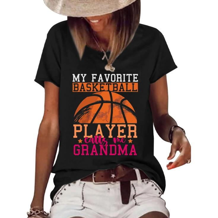 Basketball Player Grandma Mothers Day Sports Basketball Women's Short Sleeve Loose T-shirt