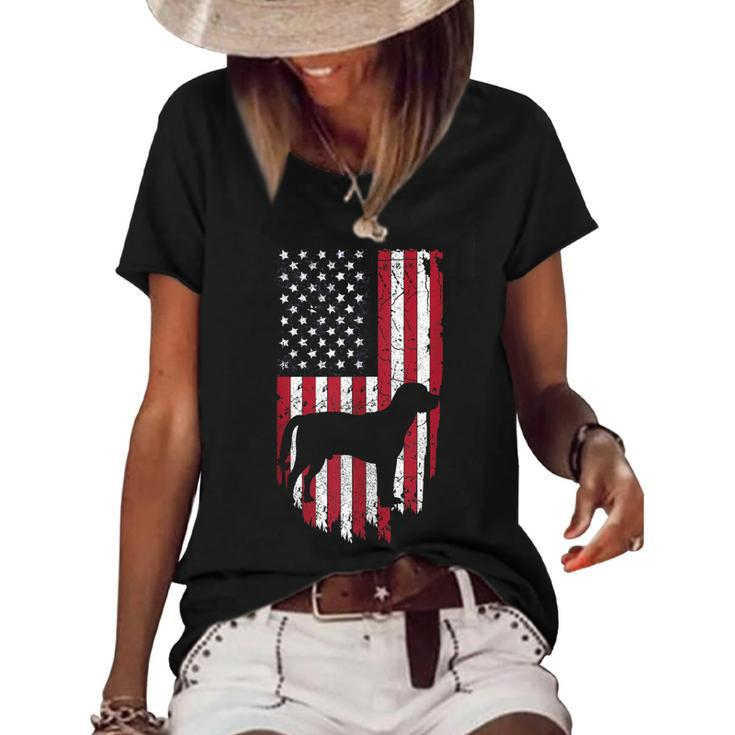 Beagle Dog Mom & Dad Usa  4Th Of July Usa Patriotic  Women's Short Sleeve Loose T-shirt
