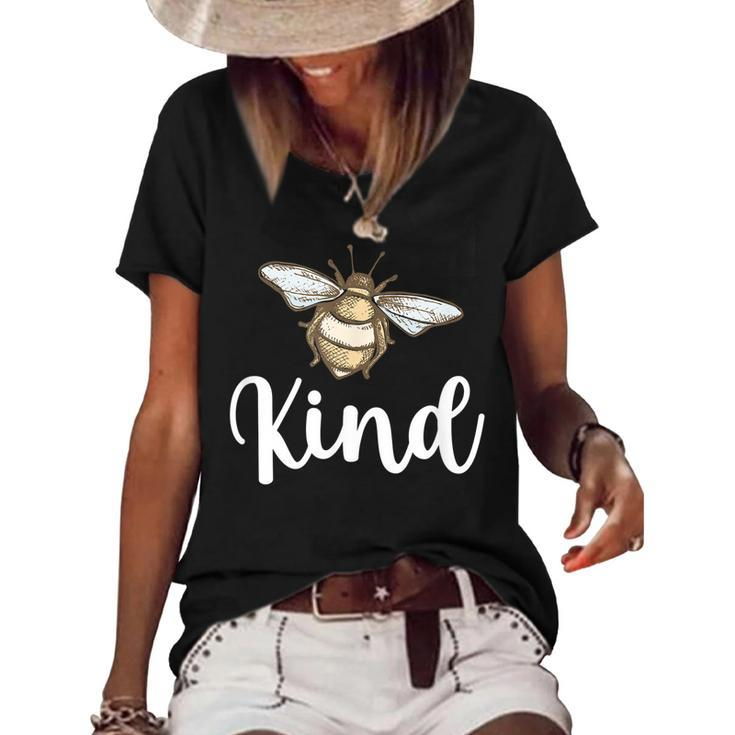 Bee Kind Kindness Matters Women Kids Be Kind Teacher  Women's Short Sleeve Loose T-shirt