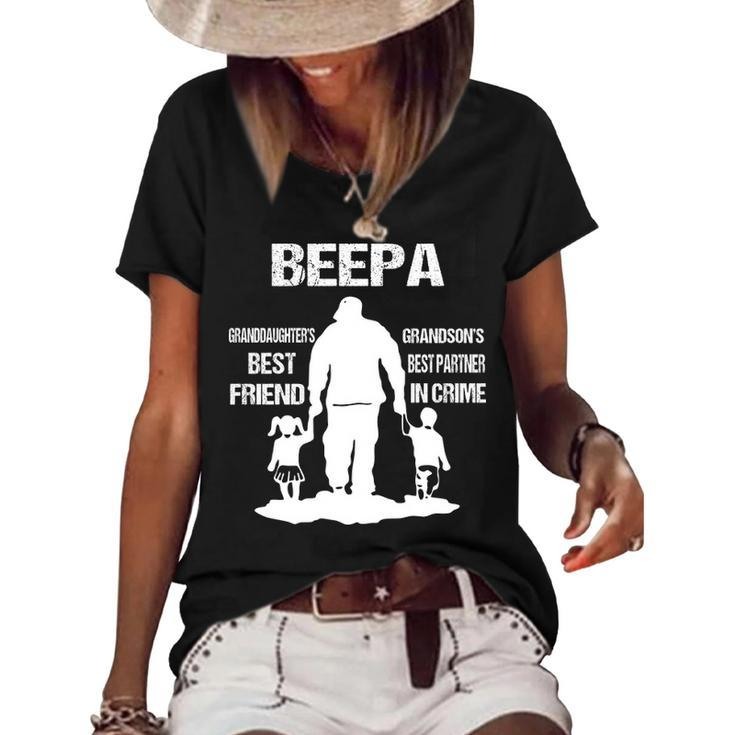 Beepa Grandpa Gift   Beepa Best Friend Best Partner In Crime Women's Short Sleeve Loose T-shirt