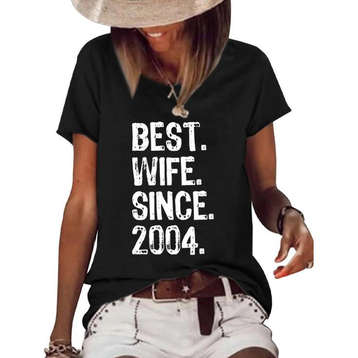 Best Wife Since 2004 18Th Wedding Anniversary Women's Short Sleeve Loose T-shirt