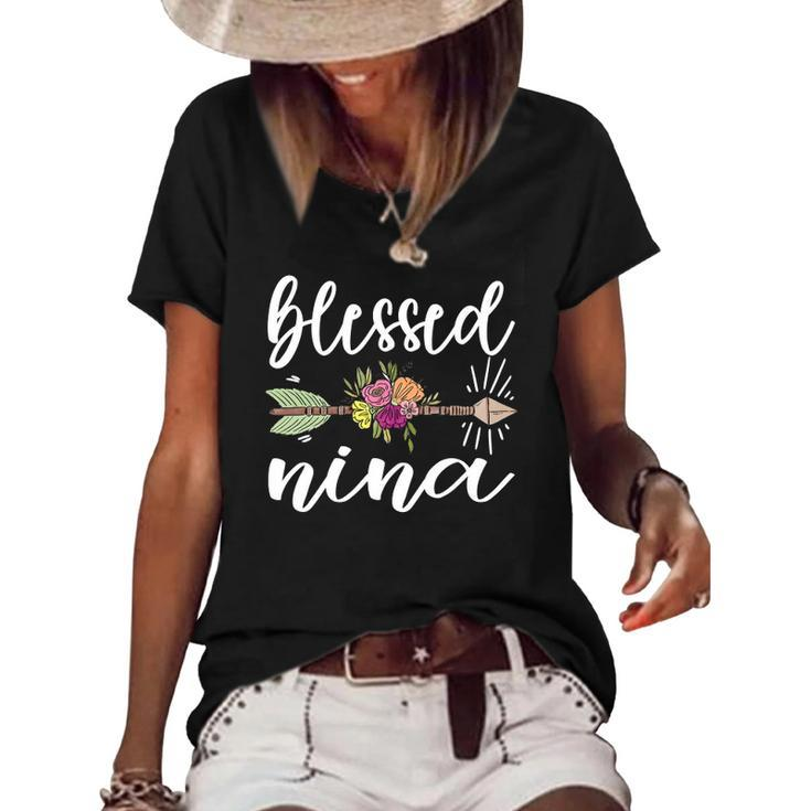 Blessed Nina Grandmother Appreciation Nina Grandma Women's Short Sleeve Loose T-shirt