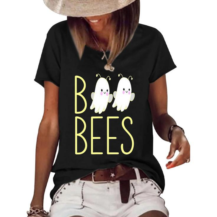 Boo Bees Halloween Costume Funny Bees Tee Women Women's Short Sleeve Loose T-shirt