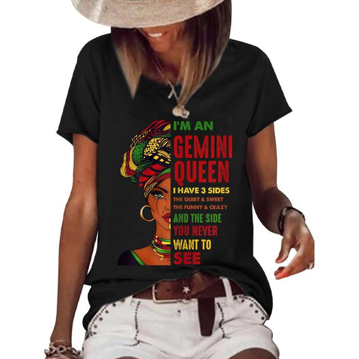 Born In May 21 June 20 Birthday Gemini African Girl   Women's Short Sleeve Loose T-shirt
